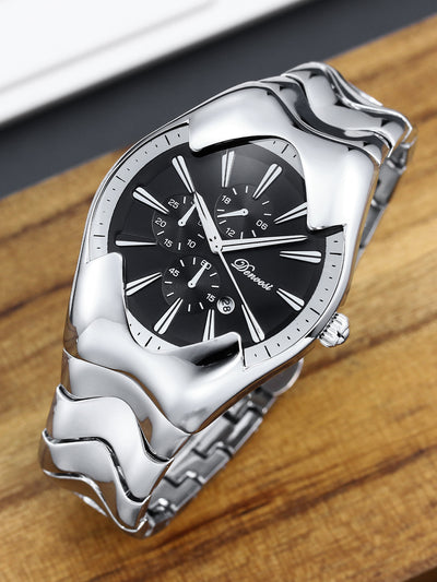 Quartz Watch with Wormhole Dial