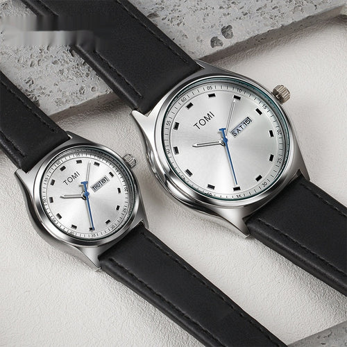 Double Calendar Leather-belt Watch