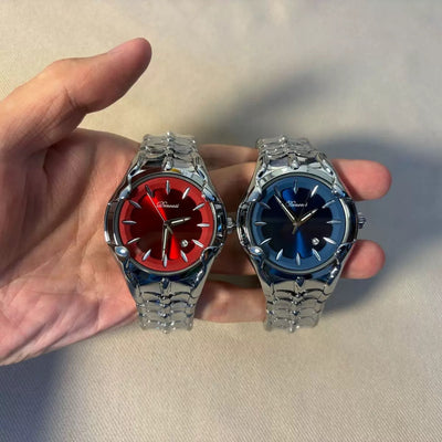 Quartz Watch with Wormhole Dial