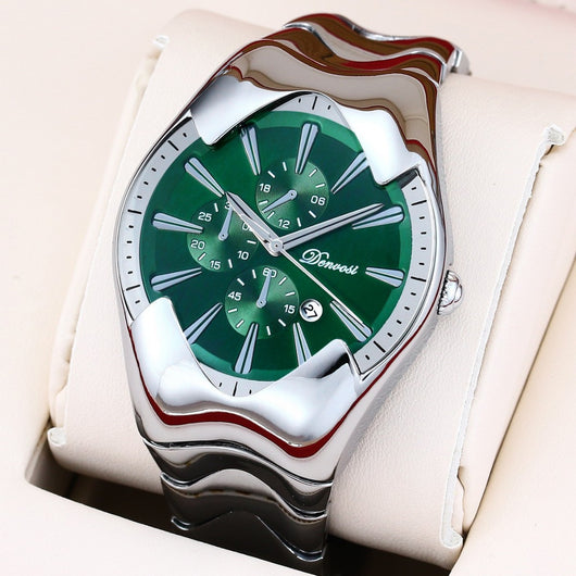 Quartz Watch with Wormhole Dial