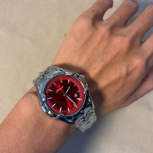 Quartz Watch with Wormhole Dial